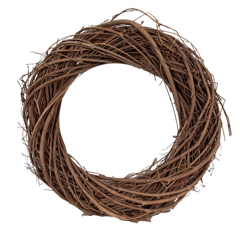 Přírodní hnědý proutěný věnec Woodly XS - Ø 25*5 cm