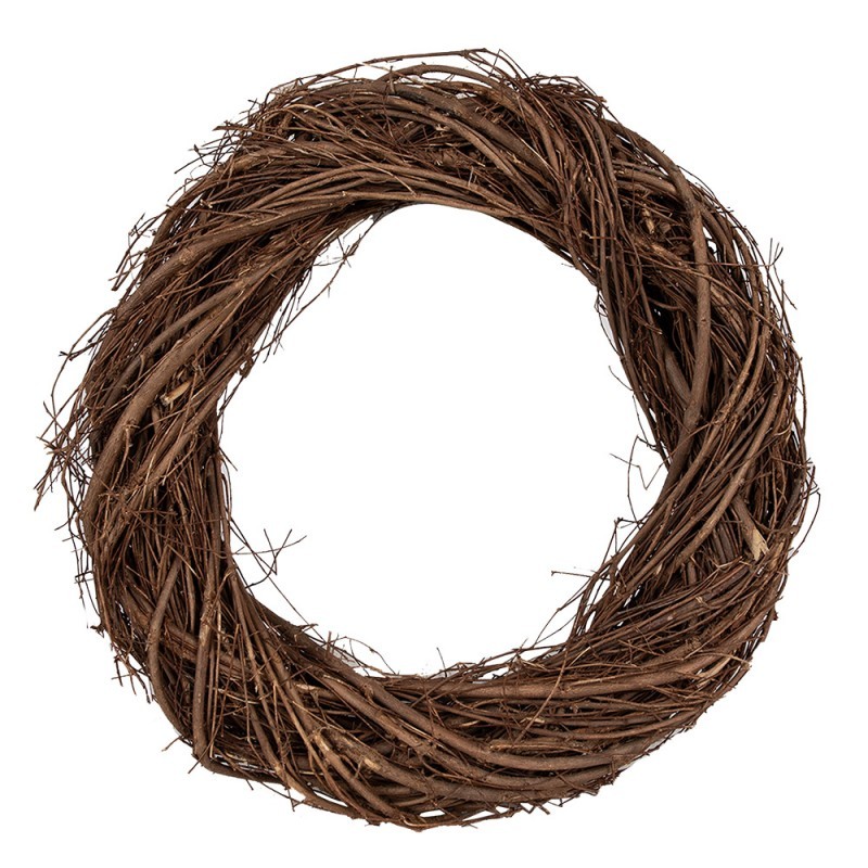 Přírodní hnědý proutěný věnec Woodly M - Ø 35*6 cm