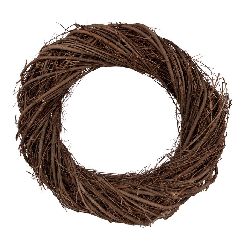 Přírodní hnědý proutěný věnec Woodly L - Ø 40*7 cm