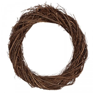 Přírodní hnědý proutěný věnec Woodly XL - Ø 45*7 cm