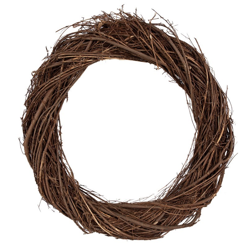 Přírodní hnědý proutěný věnec Woodly XL - Ø 45*7 cm