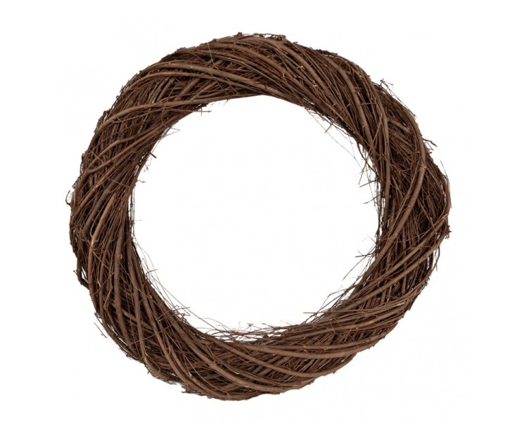 Přírodní hnědý proutěný věnec Woodly XXL - Ø 50*8 cm Clayre & Eef