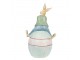 Dekorace králíček sedící na modrém vajíčku - 15*12*25 cm