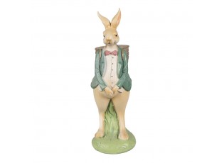 Dekorace králičí kluk v modrém saku s nůší - 11*11*30 cm