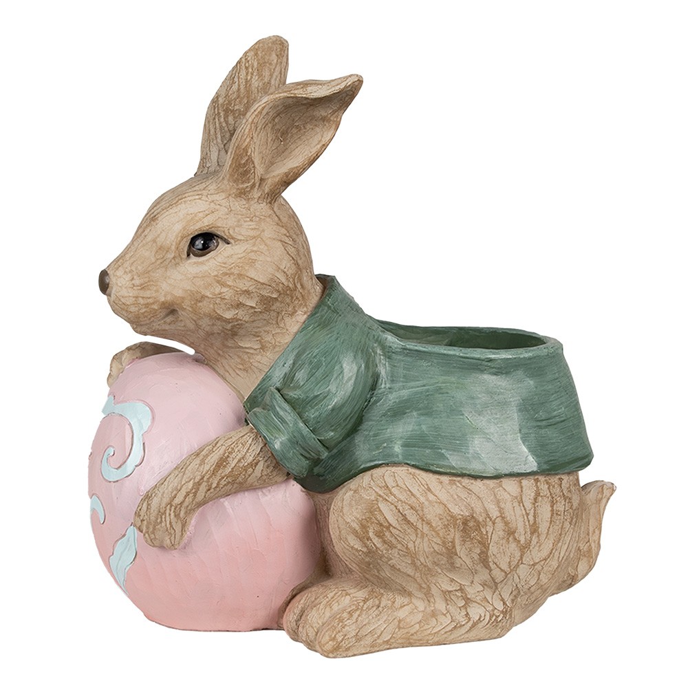 Dekorace květináč králík s vajíčkem - 27*16*30 cm 6PR4050