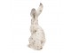 Dekorace béžový antik zajíc s patinou - 13*8*22 cm