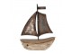 Hnědá dekorativní miniaturní dekorace loďka - 9*3*11 cm