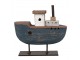 Modrá dekorativní miniaturní dekorace loďka - 10*3*10 cm