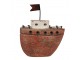 Červená dekorativní miniaturní dekorace loďka - 10*4*12 cm