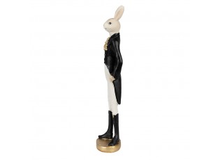 Dekorace bíločerný králíček elegán - 11*8*40 cm