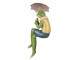 Dekorace Frog Green 23x18x42 cm - 23x17x42 cm Clayre & Eef