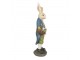 Dekorace králičí taťka v modrém saku s vajíčky - 17*10*38 cm