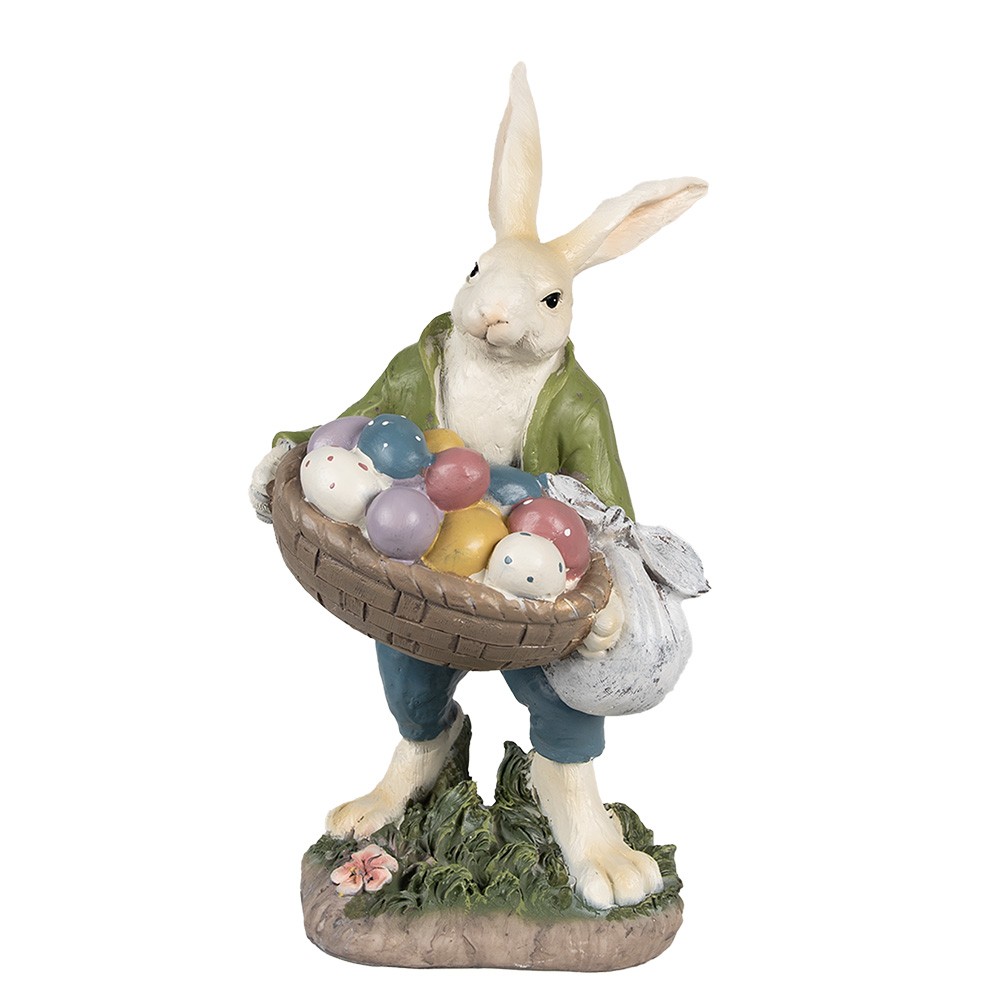Dekorace králíček s vajíčky - 18*16*32 cm Clayre & Eef