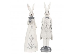 Dekorace socha králičí dáma v šatech s vajíčkem - 10*9*30 cm