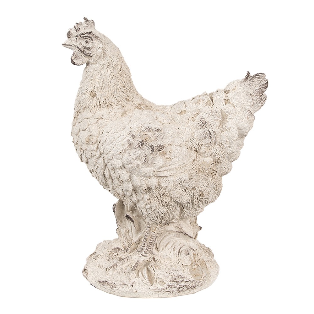 Béžová antik dekorace slepice - 21*12*26 cm
