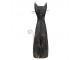 Černá antik dřevěná dekorace socha kočka - 11*6*31 cm
