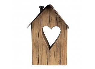 Hnědá antik dřevěná dekorace domek - 11*6*16 cm