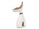 Bílá antik dřevěná dekorace velrybí ocas - 27*10*45 cm