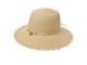 Béžový dámský klobouk s ozdobným okrajem