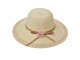 Béžový dámský klobouk s mašlí a kytičkou