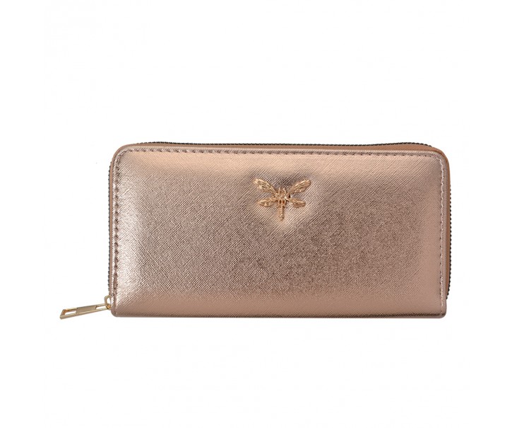 Zlatá peněženka s vážkou- 19*10 cm