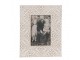 Bílo-hnědý dřevěný fotorámeček s ornamenty - 19*1*24 cm / 10*15 cm