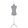 Šedo-bílá dekorace figurína Mannequin - 37*22*168 cm