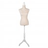 Béžovo-bílá dekorace figurína Mannequin - 37*22*168 cm Barva: Béžová, bíláMateriál: dřevo, látkaHmotnost: 2,507 kg