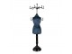 Modro-černý stojan na šperky ve tvaru figuríny - 12*12*39 cm
