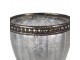 Stříbrno-šedý skleněný svícen na noze na čajovou svíčku - Ø 6*8 cm