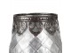 Stříbrno-šedý skleněný svícen na čajovou svíčku - Ø 9*11 cm