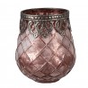 Růžový skleněný svícen na čajovou svíčku - Ø 9*11 cmBarva: růžováMateriál: skloHmotnost: 0,216 kg