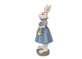 Dekorace králičí slečna v modrých šatech s kabelkou - 12*10*27 cm
