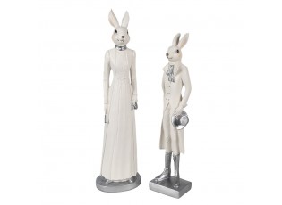 Dekorace králičí slečna v šatech - 11*9*41 cm