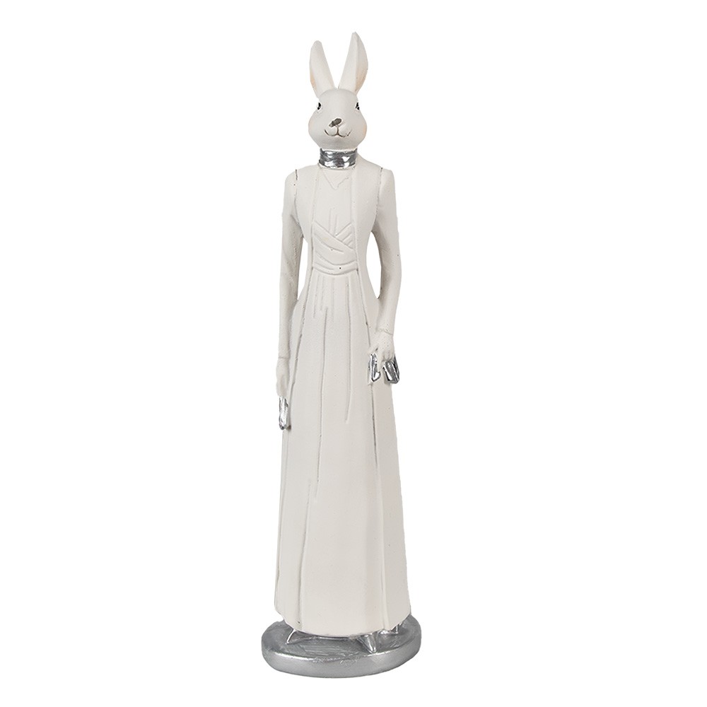 Dekorace králičí dáma v šatech - 8*7*28 cm Clayre & Eef