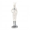 Bílá dekorace králík ve fraku a stříbrných botech - 5*4*20 cm Barva: bílá antik, stříbrnáMateriál: PolyresinHmotnost: 0,11 kg