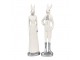 Bílá dekorace králičí žena v šatech - 5*5*20 cm