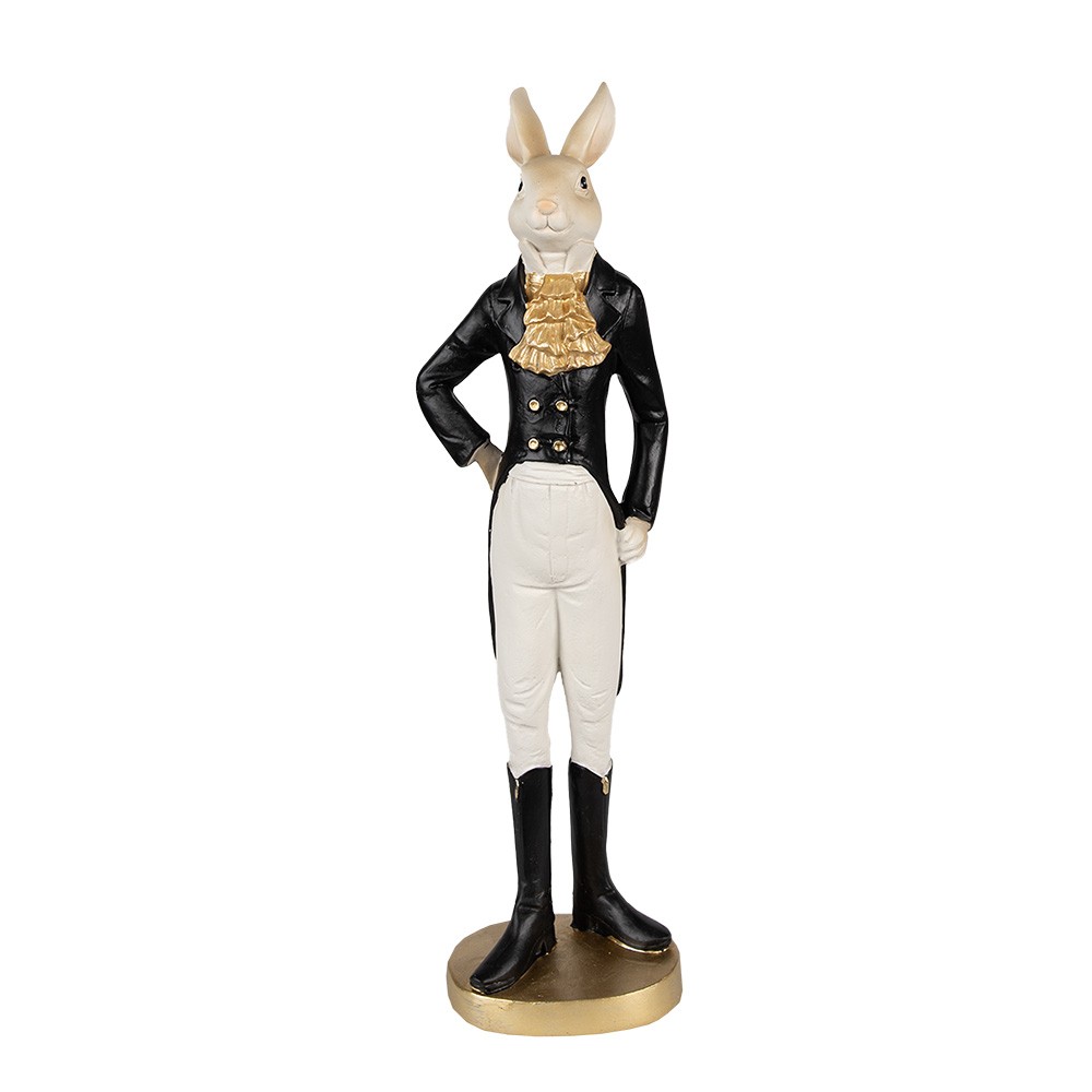 Dekorace králík elegán v černém fraku - 5*4*20 cm Clayre & Eef