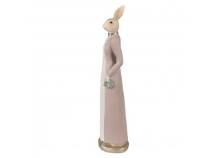 Dekorace králičí slečna v růžových šatech - 8*7*28 cm