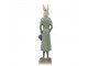 Dekorace králík elegán v zeleném fraku s kloboukem - 9*7*36 cm