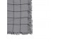 Šedý bavlněný pléd s černými pruhy a třásněmi - 125*150 cm