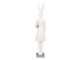 Dekorace bílý zajíc v obleku s cylindrem - 6*7*32 cm