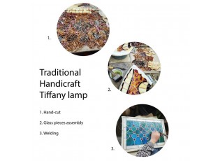 Zelená stolní lampa Tiffany Carina - Ø 51x75 cm E27/max 2x60W