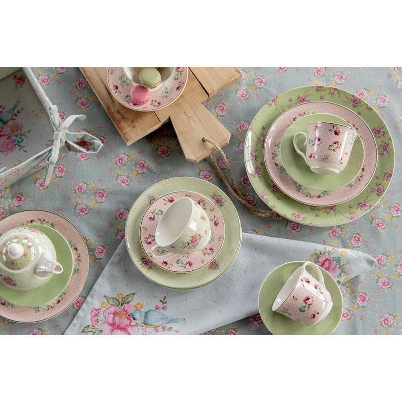 Růžový porcelánový dezetní talířek Laverne - Ø 20*2 cm