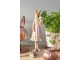 Dekorace králičí slečna v růžových šatech s dortíkem - 9*8*28 cm