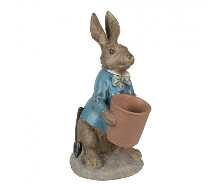 Dekorace králík s květináčkem - 26*21*46 cm