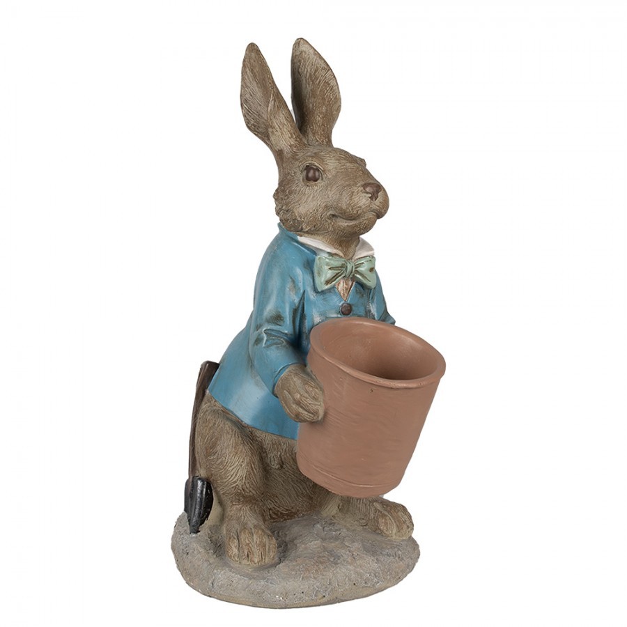 Dekorace králík s květináčkem - 26*21*46 cm Clayre & Eef