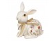 Béžová dekorace králíček zdobený květy - 15*11*20 cm