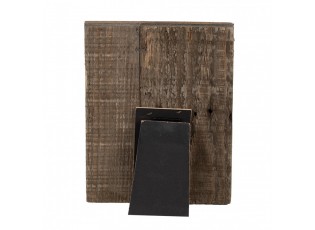 Hnědý antik dřevěný fotorámeček s klipem Clipp - 16*3*21 cm / 9*13 cm