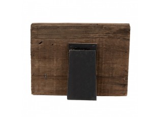 Hnědý antik dřevěný fotorámeček s klipem Clipp - 21*3*16 cm / 9*13 cm